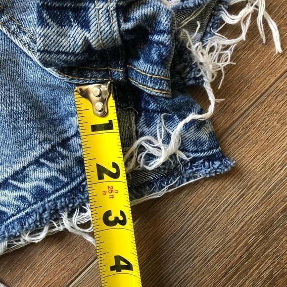 Topshop High Waist Denim Jean Shorts 8 - Picture 6 of 10